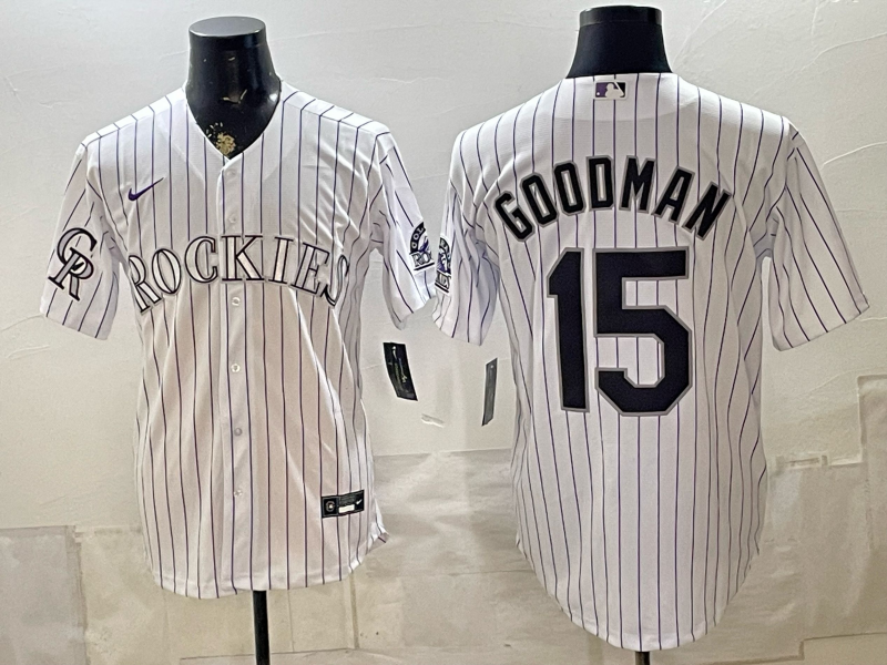 Men Colorado Rockies #15 Goodman white MLB 2026 jersey 0722026